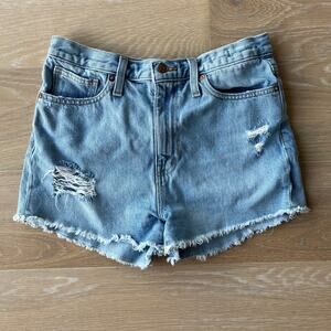 Madewell The MomJean Cutoff Distressed Denim Shorts